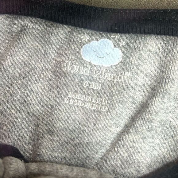 5 for $25🔥Cloud Island Black Star Printed Grey Footie Pajama Baby 0-3 Months - Picture 3 of 4